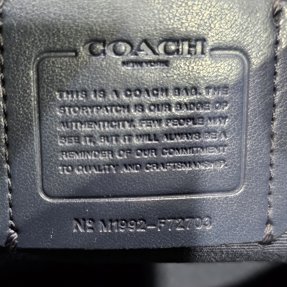 Coach Carriage Navy Blue Pebbled Grain Leather Messenger and Wallet Set EUC - Picture 9 of 16